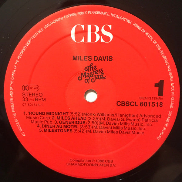 Miles Davis – The Masters Of Jazz - Miles Davis, 3xLP, Box Set, Club Edition