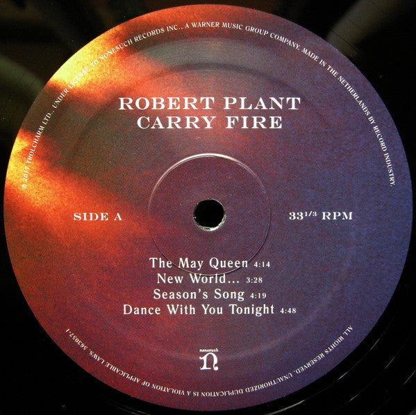 Robert Plant And The Sensational Space Shifters – Carry Fire, LP+ LP Single Sided, Etched, Stereo, Gatefold