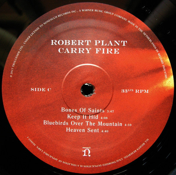 Robert Plant And The Sensational Space Shifters – Carry Fire, LP+ LP Single Sided, Etched, Stereo, Gatefold