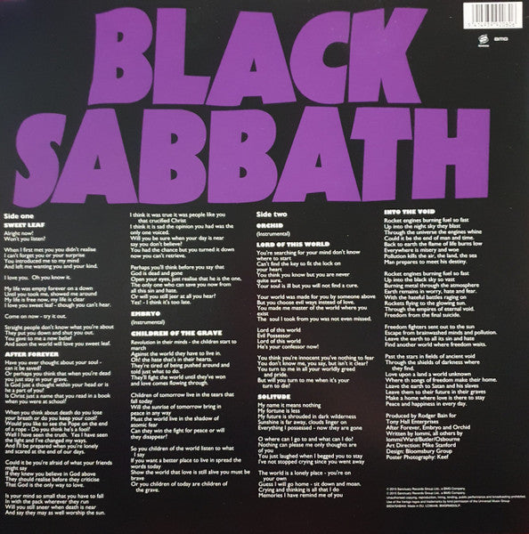 Black Sabbath – Master Of Reality, Embossed Sleeve