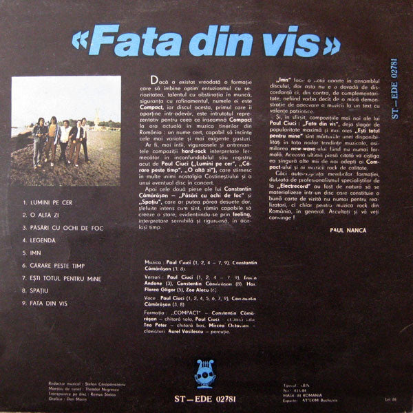 Compact Group* ‎– «Fata Din Vis»