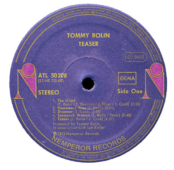 Tommy Bolin ‎– Teaser – Musicplanet