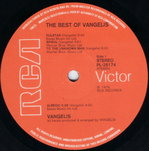 Vangelis ‎– The Best Of Vangelis