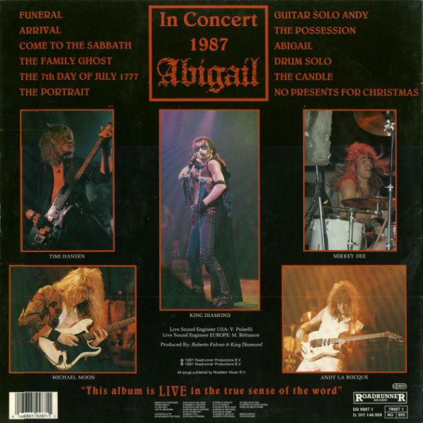 King Diamond ‎– In Concert 1987 - Abigail