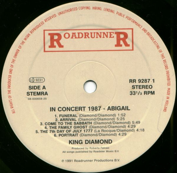 King Diamond ‎– In Concert 1987 - Abigail
