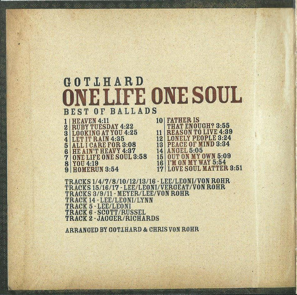 Gotthard – One Life One Soul - Best Of Ballads  ,  Digipak , CD
