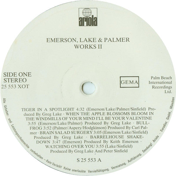 Emerson Lake & Palmer* – Works Volume 2