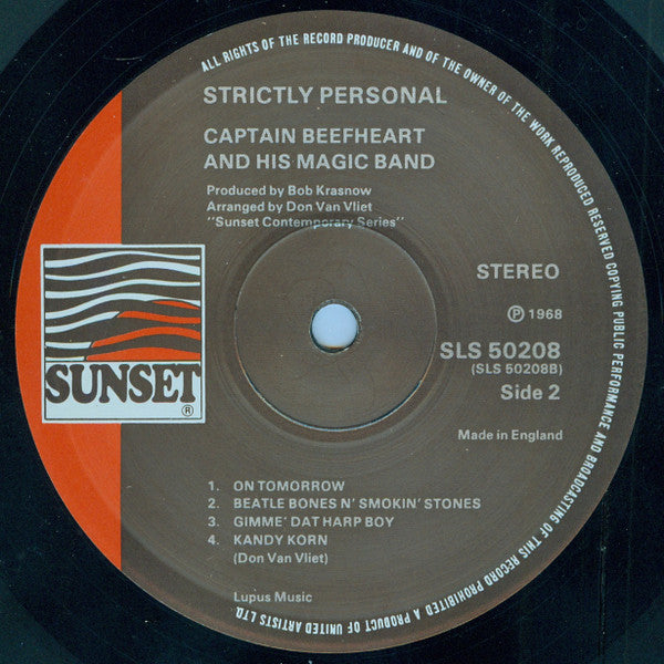 Captain Beefheart And His Magic Band* ‎– Strictly Personal
