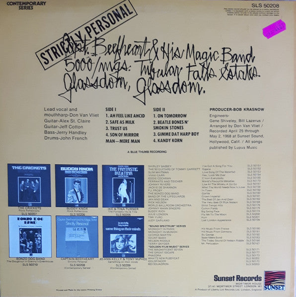 Captain Beefheart And His Magic Band* ‎– Strictly Personal