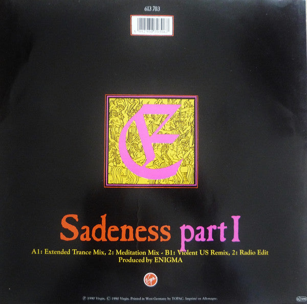 Enigma – Sadeness Part I, 	 Vinyl, 12", 45 RPM, Maxi-Single