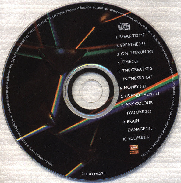 Pink Floyd – The Dark Side Of The Moon  , CD