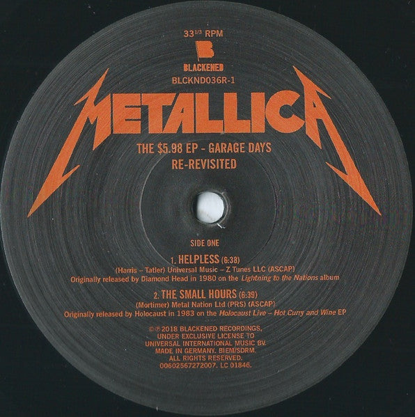 Metallica – The $5.98 E.P. - Garage Days Re-Revisited