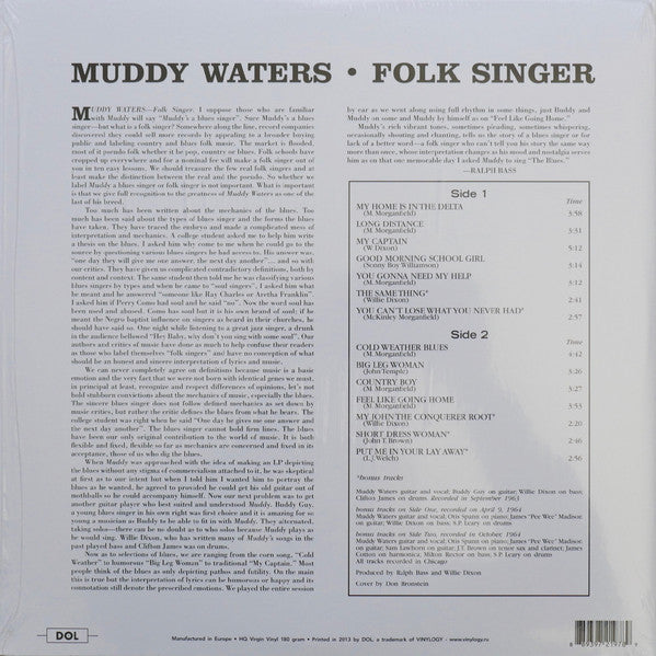 Muddy Waters – Folk Singer    ,  180g Gatefold