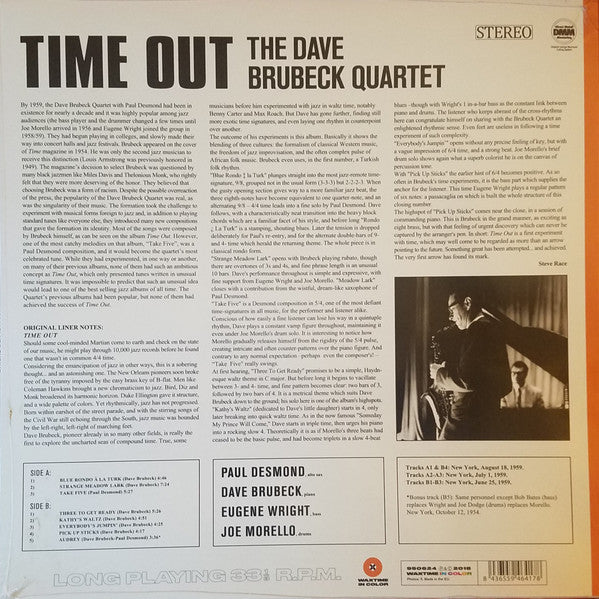 The Dave Brubeck Quartet – Time Out, Limited Edition, Orange Vinyl