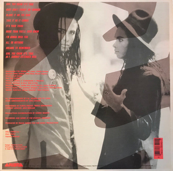 Milli Vanilli – Girl You Know It's True, US Press