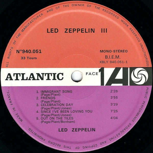 Led Zeppelin ‎– Led Zeppelin III    ,