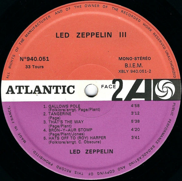 Led Zeppelin ‎– Led Zeppelin III    ,