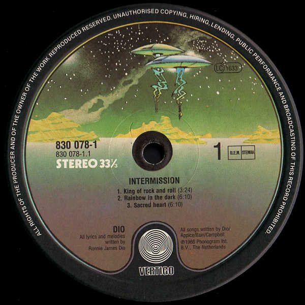 Dio  – Intermission   ,  12", 33 ⅓ RPM, Mini-Album