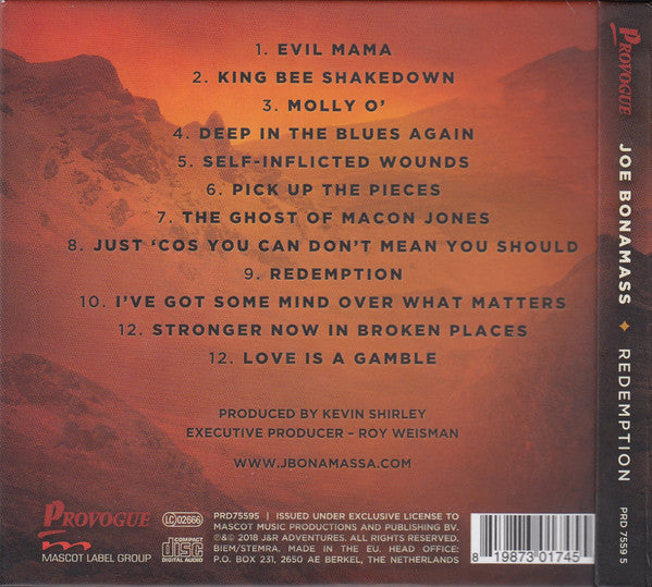 Joe Bonamassa – Redemption  ,  Deluxe Edition, Limited Edition,  Digibook