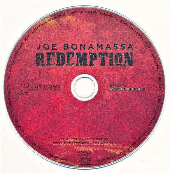 Joe Bonamassa – Redemption  ,  Deluxe Edition, Limited Edition,  Digibook