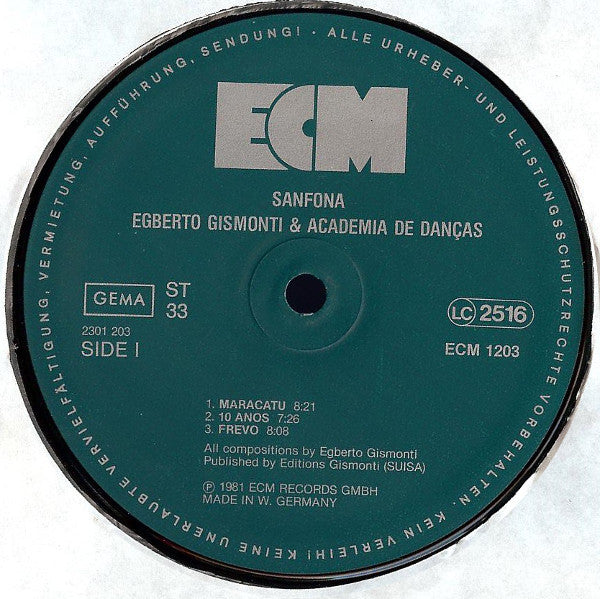 Egberto Gismonti & Academia De Danças – Sanfona, 2xLP, Gatefold,    ECM