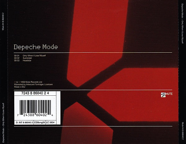 Depeche Mode – Only When I Lose Myself, 	 CD, Single