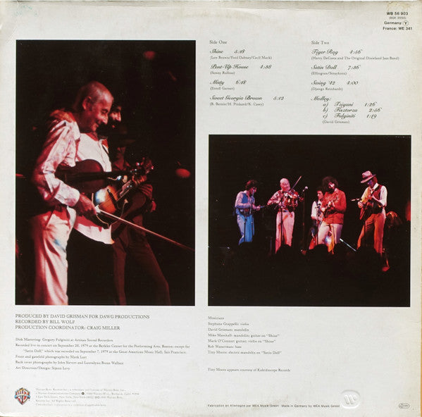 Stephane Grappelli* / David Grisman ‎– Live   ,   Gatefold