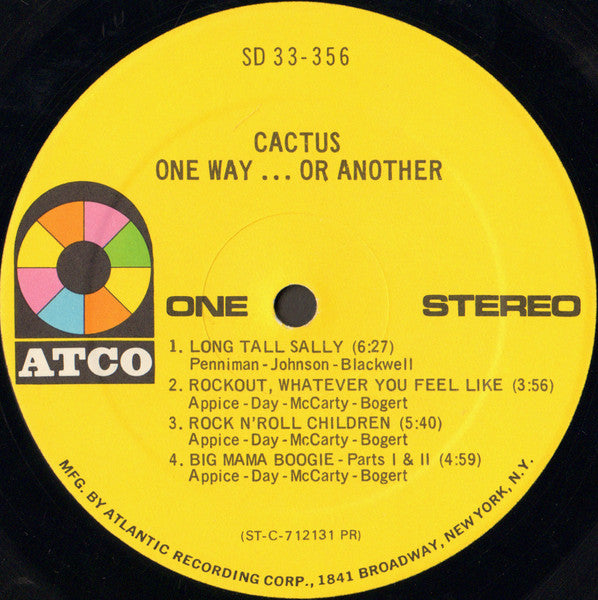 Cactus  – One Way...Or Another     ,   1 press US , Gatefold