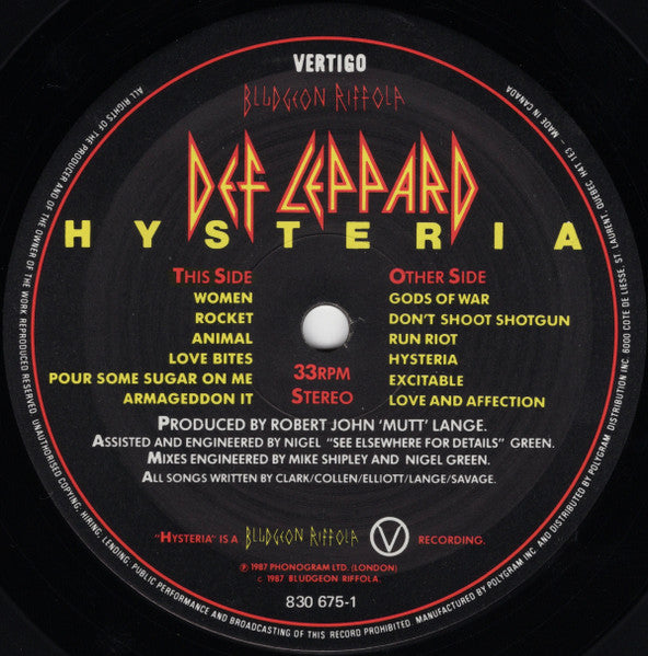 Def Leppard – Hysteria