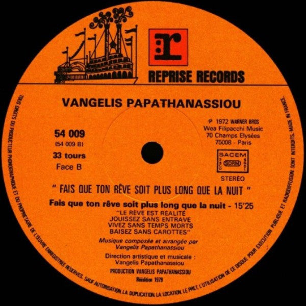 Vangelis Papathanassiou* – Fais Que Ton Rêve Soit Plus Long Que La Nuit