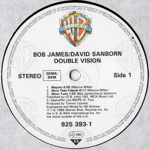 Bob James / David Sanborn ‎– Double Vision