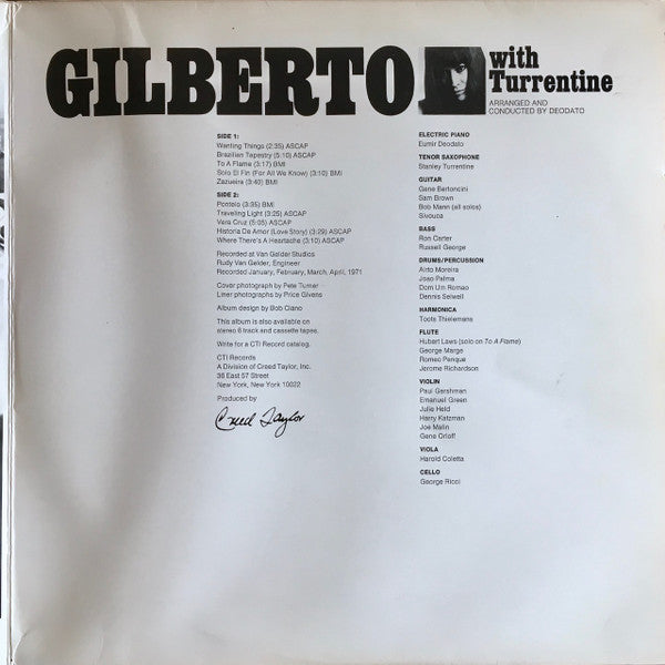 Gilberto* With Turrentine* ‎– Gilberto With Turrentine   , arranged by Deodato , Gatefold