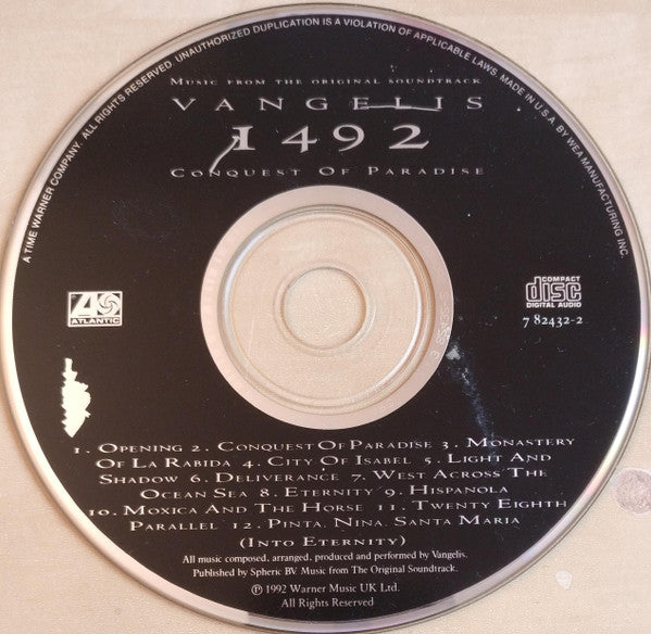Vangelis – 1492 – Conquest Of Paradise (Music From The Original Soundtrack)  ,  CD