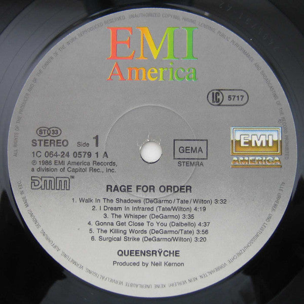 Queensrÿche ‎– Rage For Order