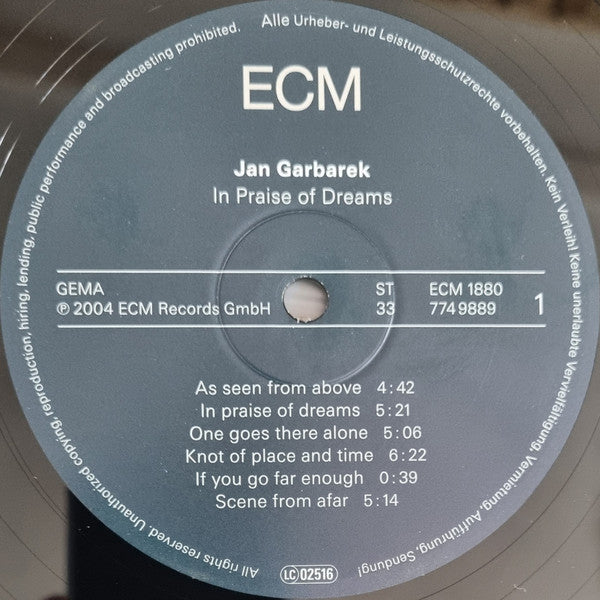Jan Garbarek – In Praise Of Dreams  , Gatefold , ECM