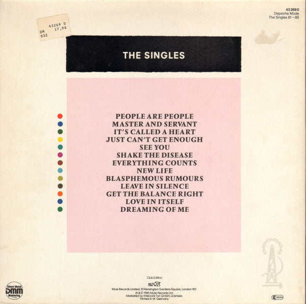 Depeche Mode – The Singles 81 → 85, Gatefold, Club Edition, DMM