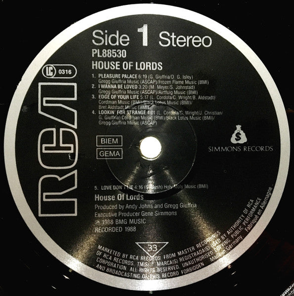 House Of Lords  – House Of Lords