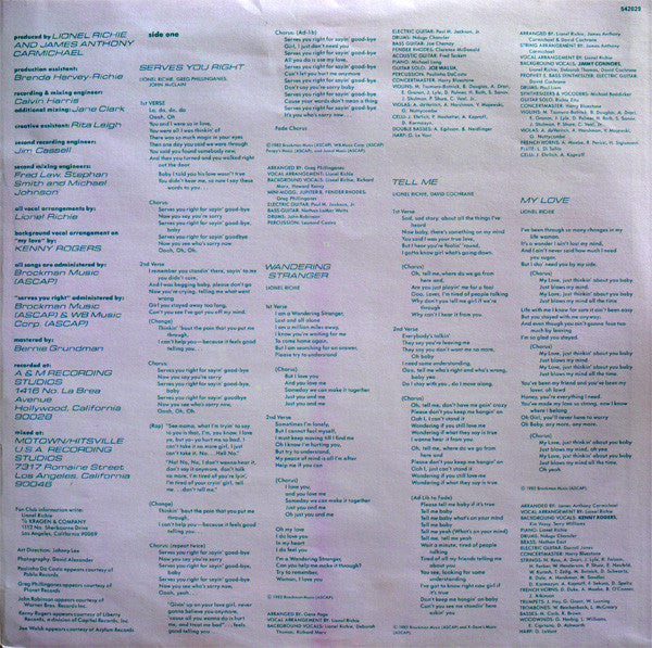Lionel Richie – Lionel Richie  ,  Gatefold