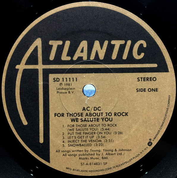 AC/DC ‎– For Those About To Rock (We Salute You)    ,  US , Gatefold