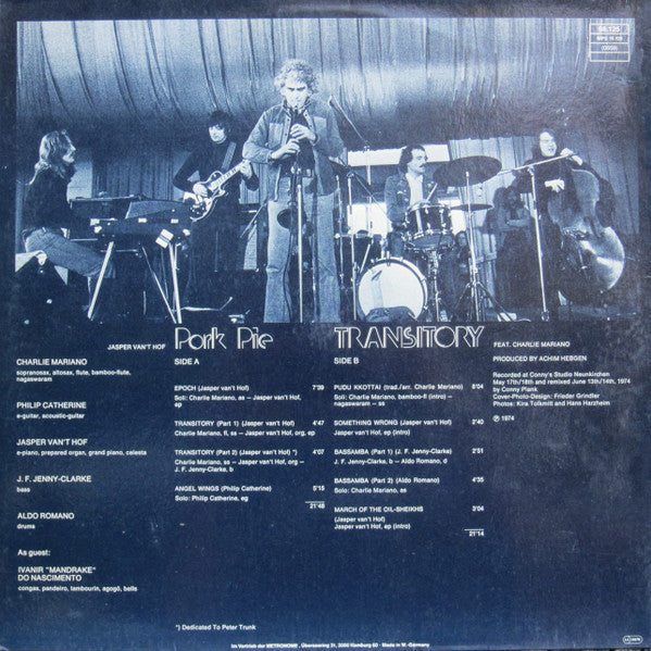 Jasper Van't Hof's Pork Pie* Feat. Charly Mariano* – Transitory, Gatefold