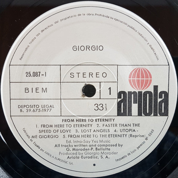 Giorgio* – From Here To Eternity