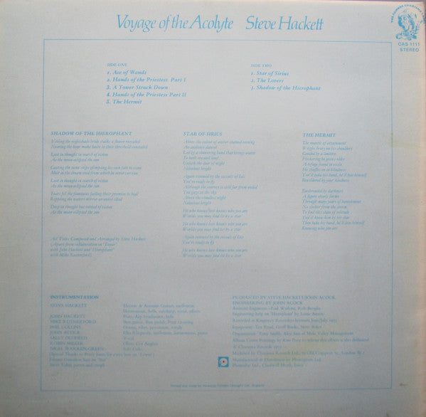 Steve Hackett ‎– Voyage Of The Acolyte   ,  Gatefold