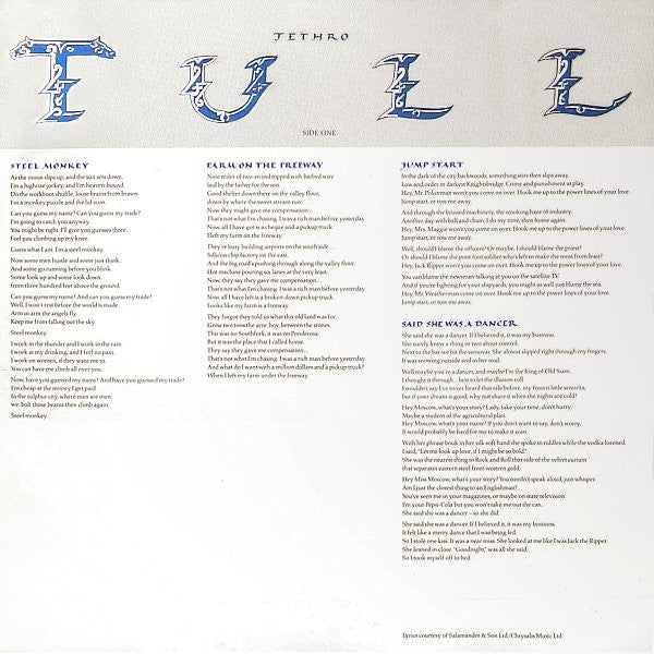Jethro Tull – Crest Of A Knave   ,  textured sleeve