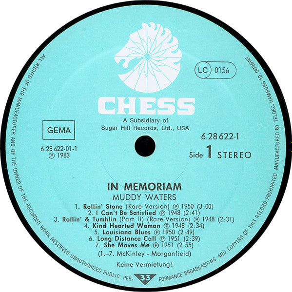 Muddy Waters ‎– In Memoriam   ,  2LP , Gatefold