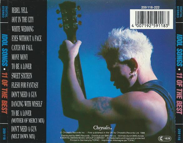 Billy Idol – Idol Songs • 11 Of The Best   ,  CD