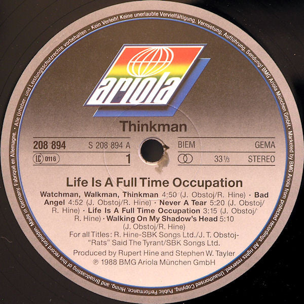 Thinkman – Life Is A Full Time Occupation