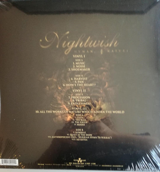 Nightwish – Human. :||: Nature.       3LP , 1 Single Sided Paint  , booklet