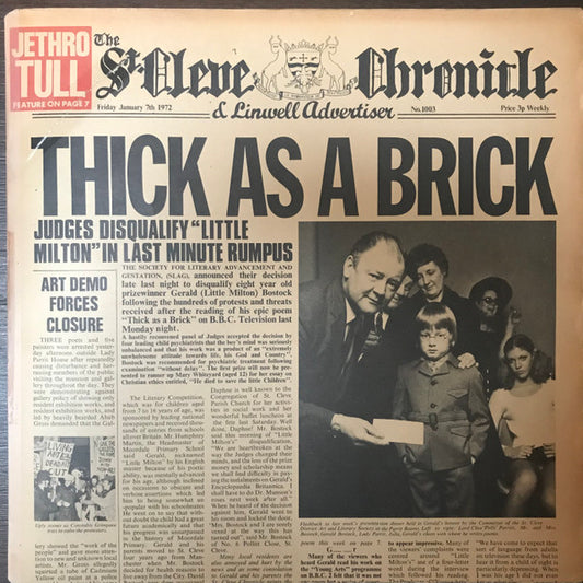 Jethro Tull – Thick As A Brick  ,  Newspaper, Green Labels