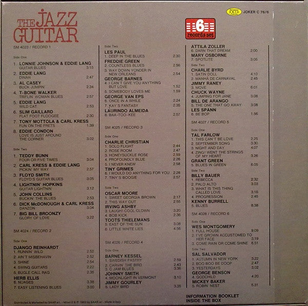 The Jazz Guitar    ,  6LP , BOX