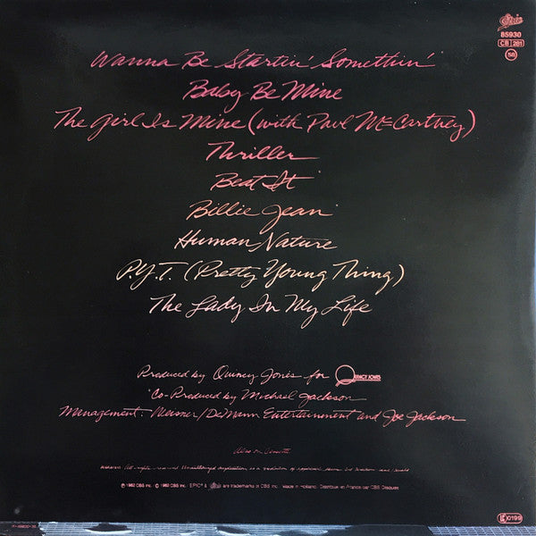 Michael Jackson – Thriller, Gatefold